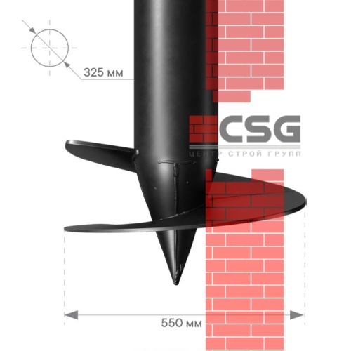 Свая винтовая СВСН-325/550/4500 по выгодным ценам в Курске.