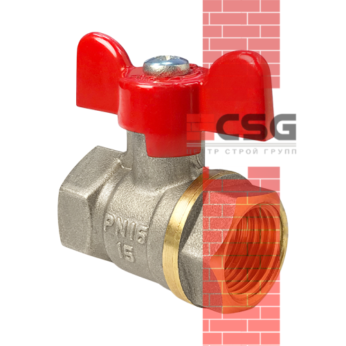 Кран шаровой латунь газ Стандарт 220 Ду15 Ру16 ВР полнопроходной рычаг ГАЛЛОП 116008 арт.1213339CDEK